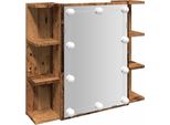 Syfax™ Mobile A Specchio Con Led Legno Antico 70X16,5X60 Cm