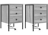 Syfax™ Armadio Da Notte 2 Pcs Grigio Sonoma 42 X 41 X 61 Cm
