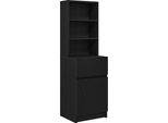 Syfax™ Comodino Nero 39X35X125 Cm In Legno Multistrato