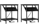 Syfax™ Armadio Da Notte 2 Pcs Rovere Nero 38 X 30 X 48 Cm