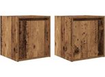 Syfax™ Comodini A Muro 2 Pz Legno Antico 38X34X40 Cm