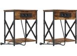 Syfax™ Armadio Da Notte 2 Pcs Rovere Fumé 41 X 31 X 51 Cm