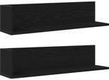 Syfax™ Mensole Da Parete 2Pz Nere 75X16,5X16,5 Cm In Truciolato