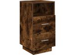 Syfax™ Comodino Con 2 Cassetti Rovere Fumo 36X36X68 Cm