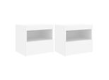 Syfax™ Comodini Con Luci Led 2Pz Bianchi 50X40X45 Cm