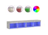 Syfax™ Mobili Tv Con Luci Led 2Pz Grigio Cemento 80X30X30 Cm