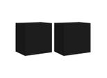 Syfax™ Mobili Tv A Parete 2Pz Neri 40,5X30X40 Cm In Legno Multistrato