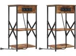 Syfax™ Armadio Da Notte 2 Pcs Rovere Fumé 41 X 31 X 76 Cm