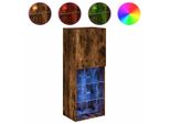 Syfax™ Mobile Tv Con Luci Led Rovere Fumo 40,5X30X102 Cm