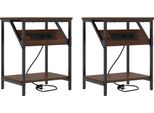 Syfax™ Armadio Da Notte 2 Pcs Rovere Marrone 38 X 30 X 48 Cm