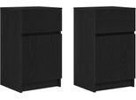 Syfax™ Comodini 2Pz Neri 39X35X65 Cm In Legno Multistrato