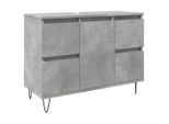 Syfax™ Armadietto Da Bagno Grigio Cemento 80X33X60Cm In Truciolato