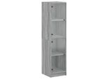 Syfax™ Credenza Con Ante In Vetro Grigio Sonoma 35X37X142 Cm