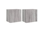Syfax™ Mobili Tv Muro 2Pz Grigio Sonoma 40,5X30X40Cm Legno Multistrato