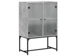 Syfax™ Mobile Con Ante In Vetro Grigio Cemento 69X37X100 Cm