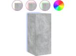 Syfax™ Mobile Tv A Parete Con Luci Led Grigio Cemento 30,5X35X70 Cm