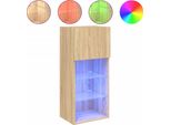 Syfax™ Mobile Tv Con Luci Led Rovere Sonoma 40,5X30X90 Cm