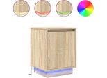 Syfax™ Comodini Con Luci A Led 2 Pz Rovere Sonoma 38X34X50 Cm