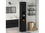 Syfax™ Mobile Da Bagno Con Porta Rovere Nero 30 X 30 X 183,5 Cm