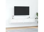 Syfax™ Mobili Tv A Parete 2Pz Bianchi 80X31X25,5 Cm Legno Multistrato