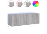 Syfax™ Mobili Tv A Parete Con Luci Led 2Pz Grigio Sonoma 60X35X41 Cm