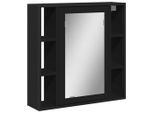 Syfax™ Mobile Da Bagno Con Specchio Nero 60X16X60 Cm Legno Multistrato