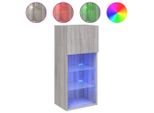 Syfax™ Mobile Tv Con Luci Led Grigio Sonoma 40,5X30X90 Cm