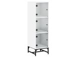 Syfax™ Credenza Con Ante In Vetro Bianca 35X37X120 Cm