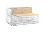 Syfax™ Panca Giardino Design Gabbione 122X71X65,5 Cm Massello Di Pino