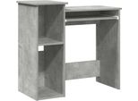 Syfax™ Scrivania Mensole Grigio Cemento 84X40X78 Cm Legno Multistrato