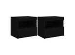 Syfax™ Comodini Con Luci Led 2Pz Neri 50X40X45 Cm