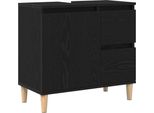 Syfax™ Mobile Da Bagno Rovere Nero 65 X 33 X 60 Cm Legno Multistrato