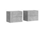 Syfax™ Comodini A Muro 2 Pz Grigio Cemento 45X30X35 Cm