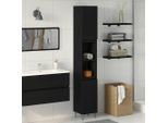 Syfax™ Mobile Da Bagno Rovere Nero 30 X 30 X 190 Cm Legno Multistrato