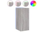 Syfax™ Mobile Tv A Parete Con Luci Led Grigio Sonoma 30,5X35X70 Cm
