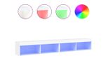 Syfax™ Mobili Porta Tv Con Luci Led 2 Pz Bianchi 100X30X30 Cm