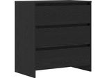 Syfax™ Credenza Rovere Nero 70X41X75 Cm In Legno Multistrato