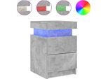 Syfax™ Comodino Con Luci Led Grigio Cemento 35X39X55 Cm