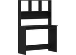 Syfax™ Scrivania Con Mensole Rovere Nero 102X45X148 Cm In Truciolato