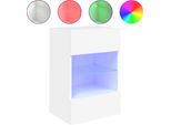 Syfax™ Mobile Tv A Parete Con Luci Led Bianco 40X30X60,5 Cm