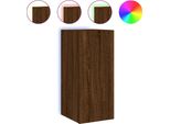 Syfax™ Mobile Tv A Parete Con Luci Led Rovere Marrone 30,5X35X70 Cm