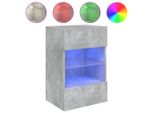 Syfax™ Mobile Tv A Parete Con Luci Led Grigio Cemento 40X30X60,5 Cm