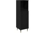 Syfax™ Mobile Da Bagno Rovere Nero 30 X 30 X 100 Cm Legno Multistrato