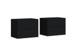 Syfax™ Comodini A Muro 2 Pz Nero 45X30X35 Cm