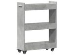 Syfax™ Mobile Con Ruote Grigio Cemento 60X22X79Cm In Legno Multistrato