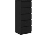 Syfax™ Credenza Con Cassetti Rovere Nero 37,5X35X99 Cm Truciolato