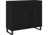 Syfax™ Credenza Rovere Nero 90 X 34 X 80 Cm Legno Multistrato
