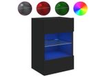 Syfax™ Mobile Tv A Parete Con Luci Led Nero 40X30X60,5 Cm