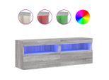 Syfax™ Mobili Tv A Parete Con Luci Led 2Pz Grigio Sonoma 60X30X40 Cm