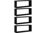 Syfax™ Scaffali Da Parete 4 Pcs Rovere Nero 60 X 15 X 23 Cm